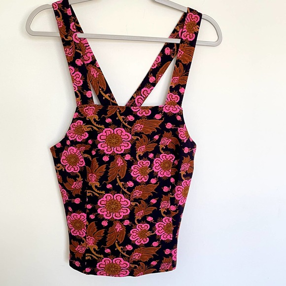 Anthropologie | Porridge Clothing Seamed Cross Back Floral Tank Top NWT | sz L - Picture 7 of 7